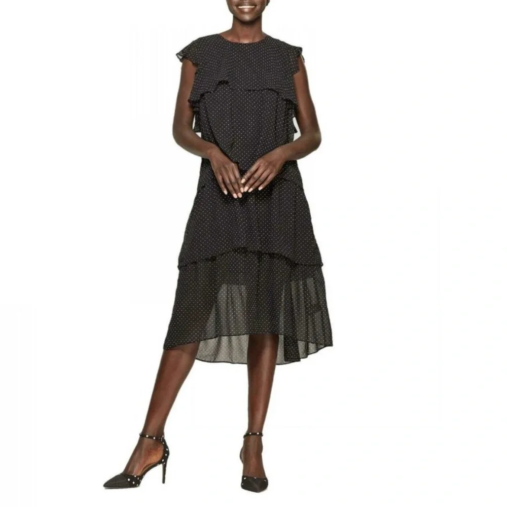 NWT Who What Wear Polka Dot Tiered Dress - Picture 2 of 7